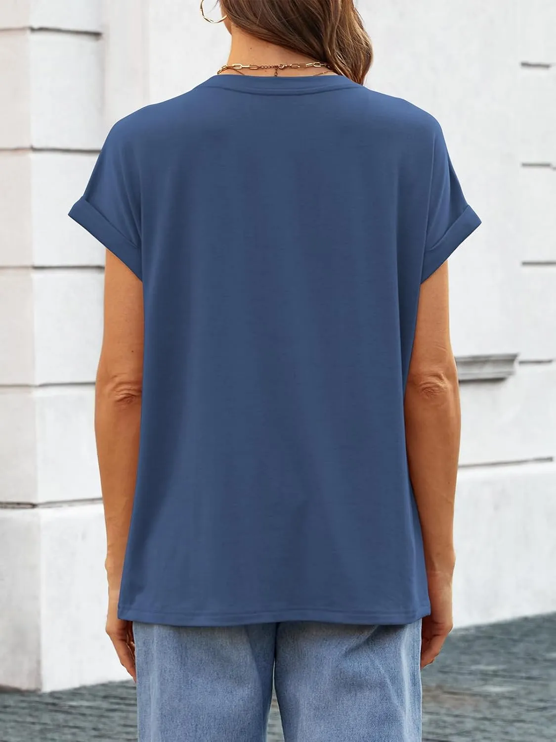 ATHMILE Womens Tops Oversized Business Casual Dressy Summer T Shirts Short Sleeve Clothes Fashion Trendy Outfits 2025