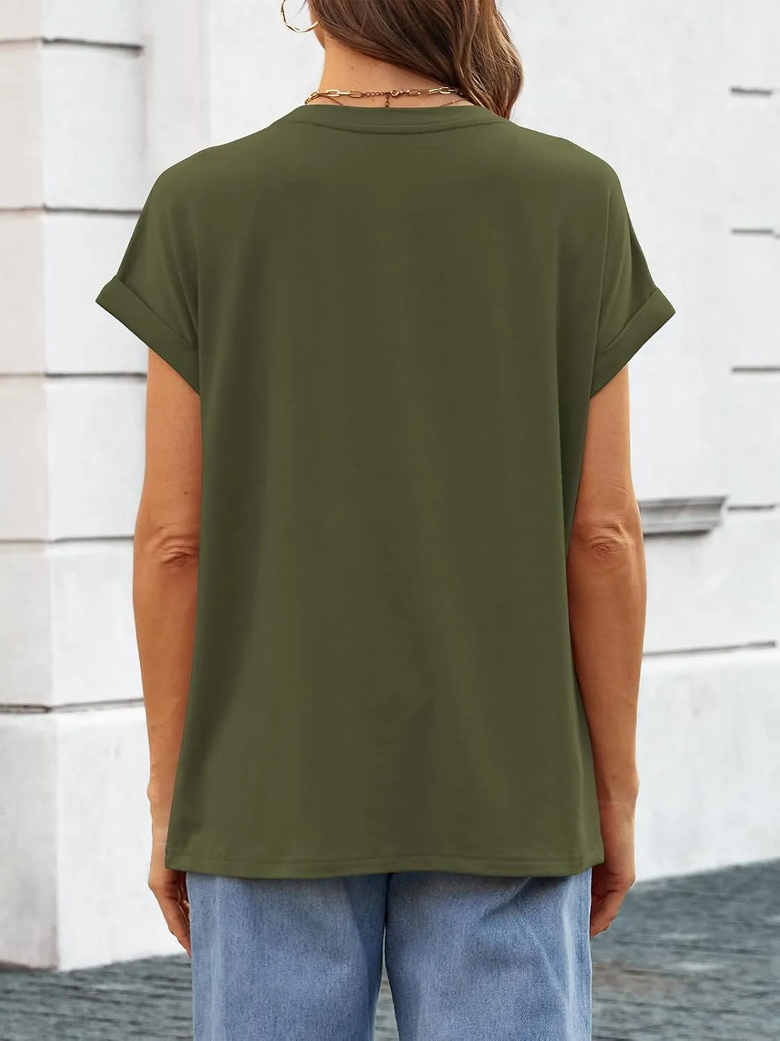 ATHMILE Womens Tops Oversized Business Casual Dressy Summer T Shirts Short Sleeve Clothes Fashion Trendy Outfits 2025
