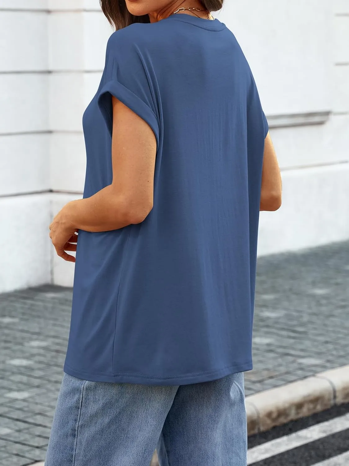 ATHMILE Womens Tops Oversized Business Casual Dressy Summer T Shirts Short Sleeve Clothes Fashion Trendy Outfits 2025