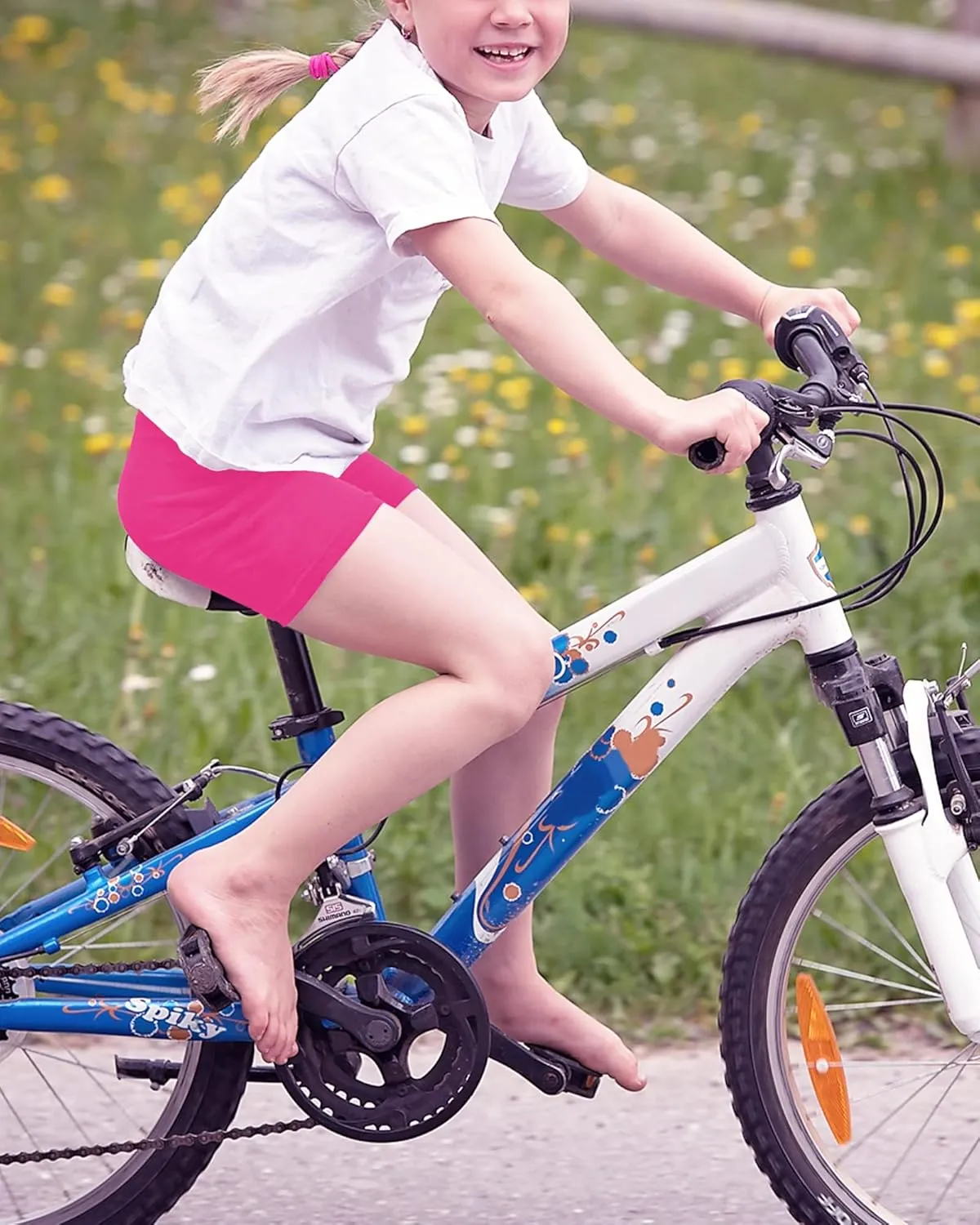 Auranso Girls Bike Shorts Cartwheel Breathable and Safety Biker Under Dress Dance Shorts Kids Clothes