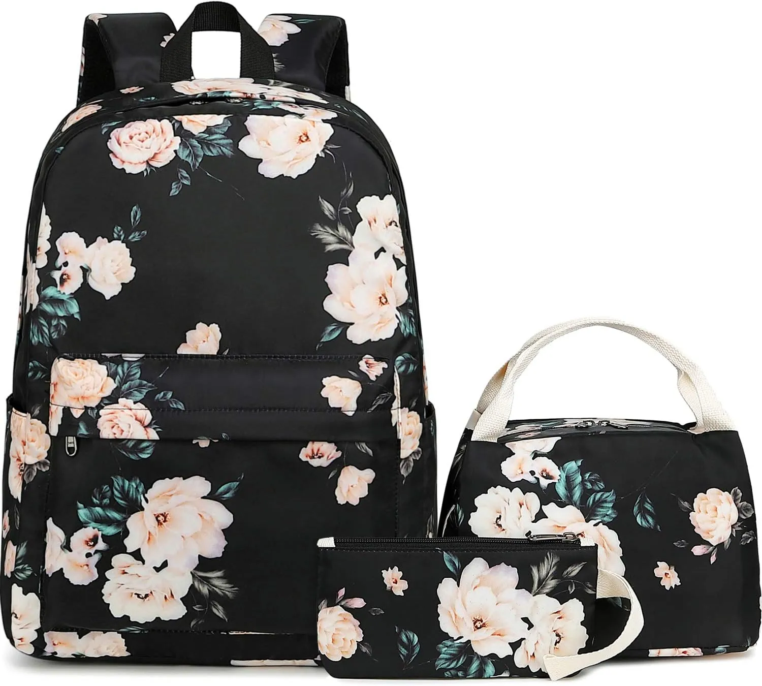 Bluboon School Backpack Set Girls Womens Laptop Bookbag Casual Daypack Fits 15 inch Laptop with Lunch Tote Bag and Pencil Bag