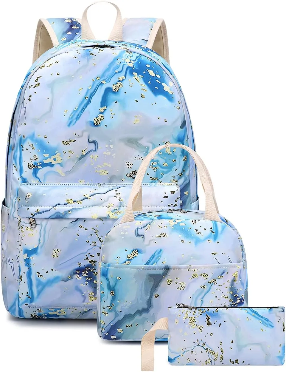 Bluboon Teen Girls School Backpack Kids Bookbag Set with Lunch Box Pencil Case Travel Laptop Backpack Casual Daypacks