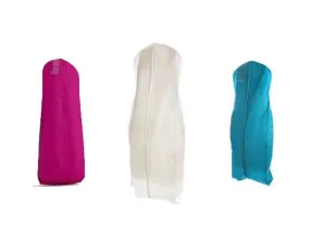Breathable Zippered Garment Bag - White, Fuchsia or Turquoise