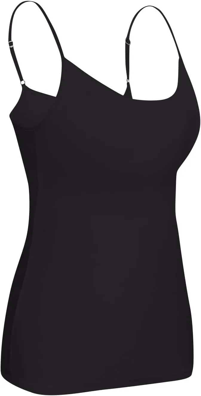 Camisole Tops for Women Built in Bra Adjustable Spaghetti Strap Workout Yoga Shirts Basic Layer Padded Bra Tank Top