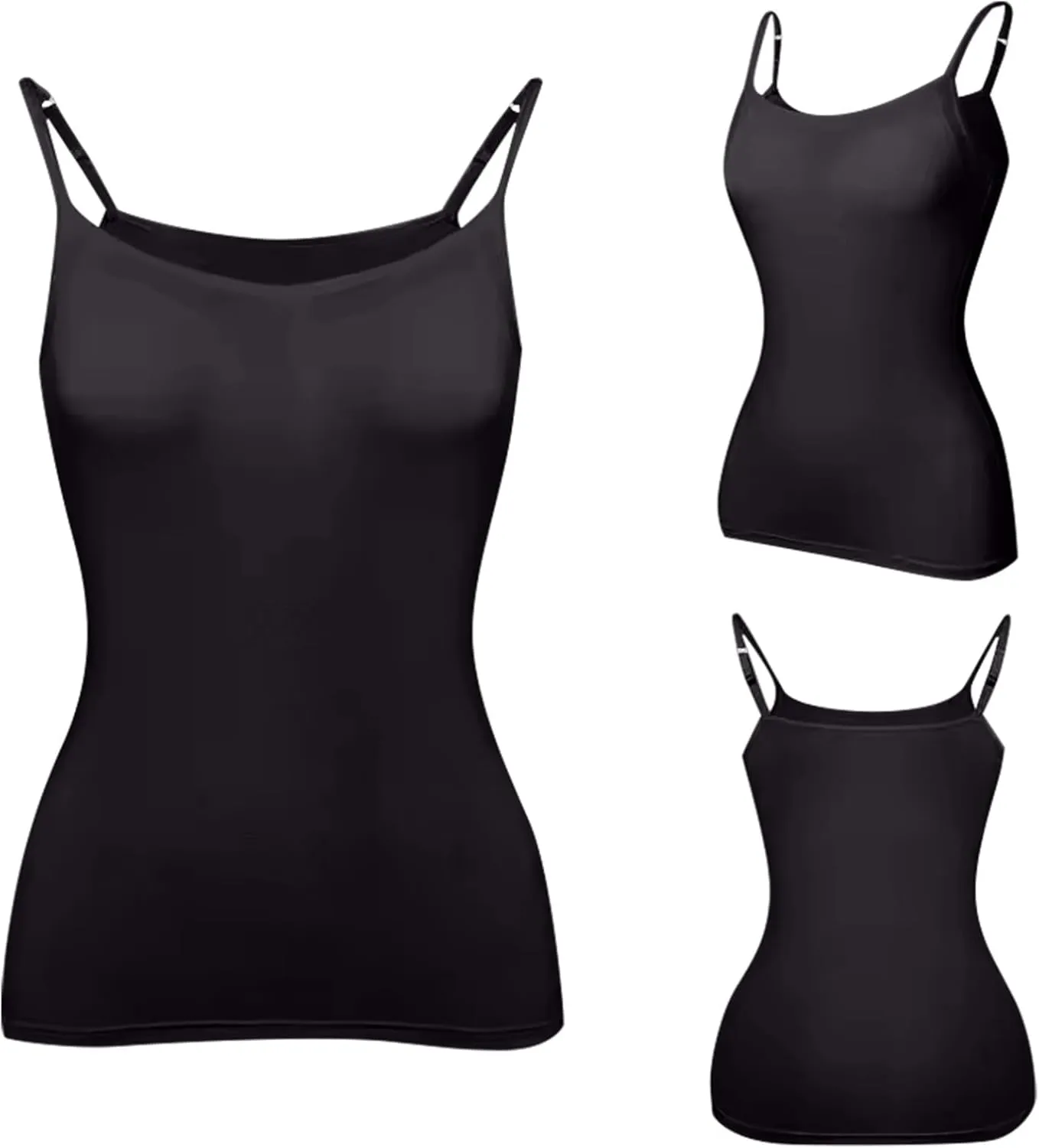 Camisole Tops for Women Built in Bra Adjustable Spaghetti Strap Workout Yoga Shirts Basic Layer Padded Bra Tank Top