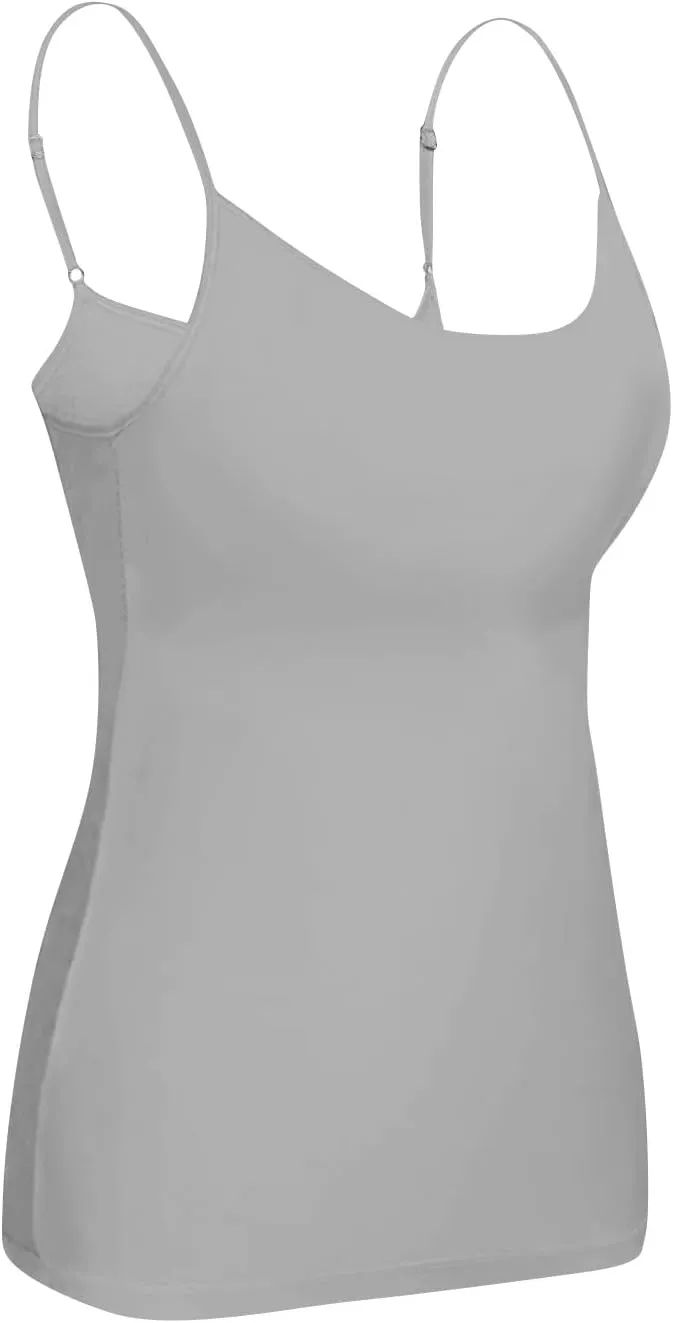 Camisole Tops for Women Built in Bra Adjustable Spaghetti Strap Workout Yoga Shirts Basic Layer Padded Bra Tank Top