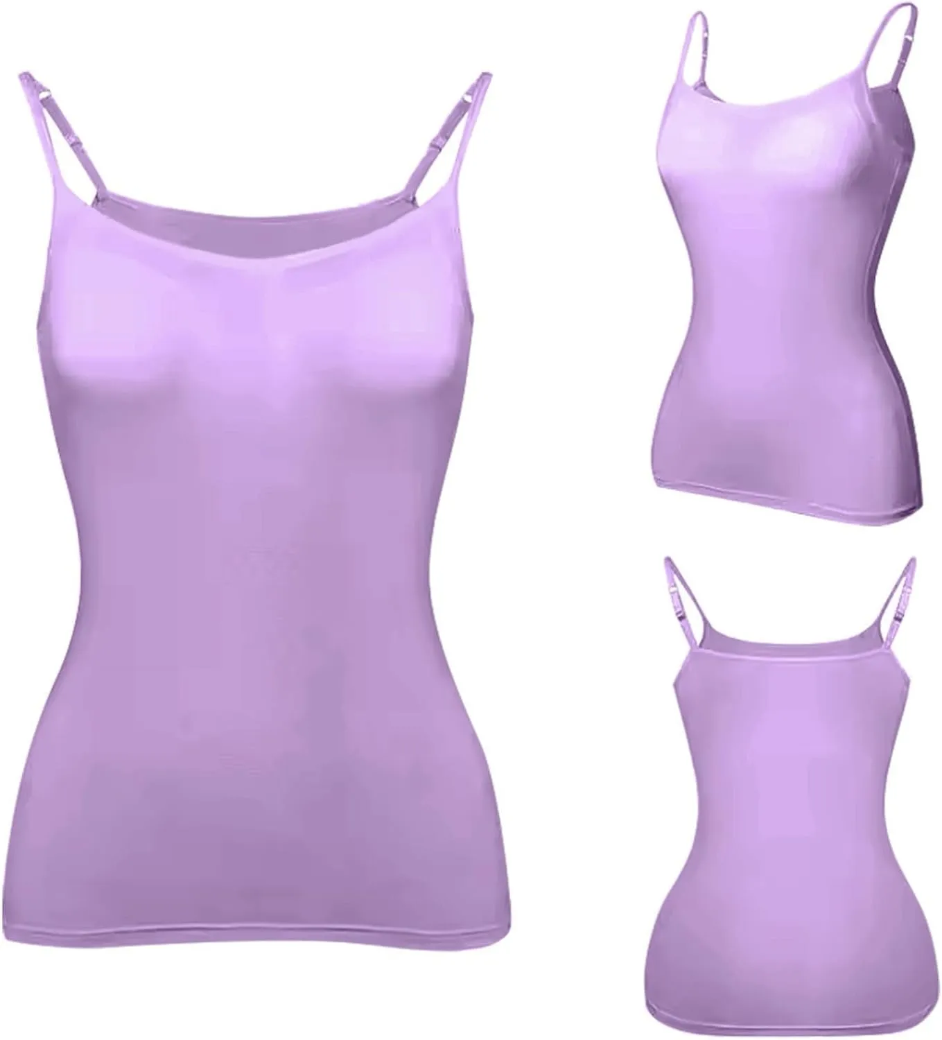 Camisole Tops for Women Built in Bra Adjustable Spaghetti Strap Workout Yoga Shirts Basic Layer Padded Bra Tank Top