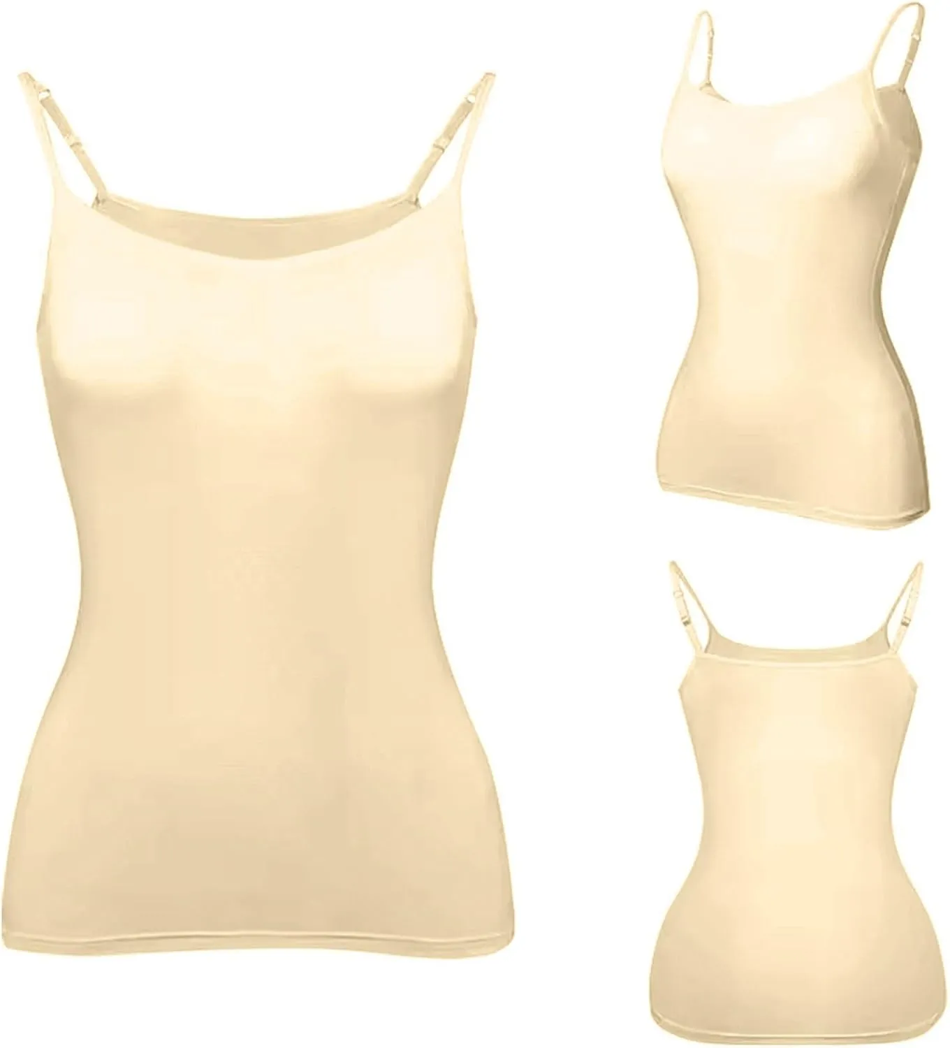 Camisole Tops for Women Built in Bra Adjustable Spaghetti Strap Workout Yoga Shirts Basic Layer Padded Bra Tank Top