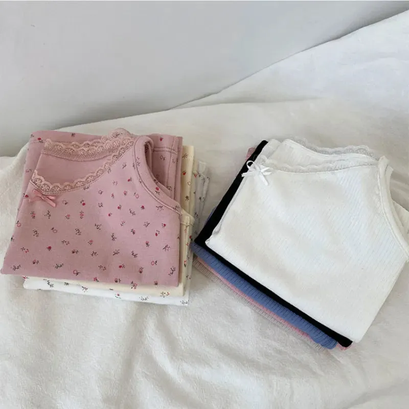 Camisole Women's Tops Summer Short Tops 2022 New Vintage Lace Slim Warm Joker Ladies Bottoming Cute Tops for Women Camis