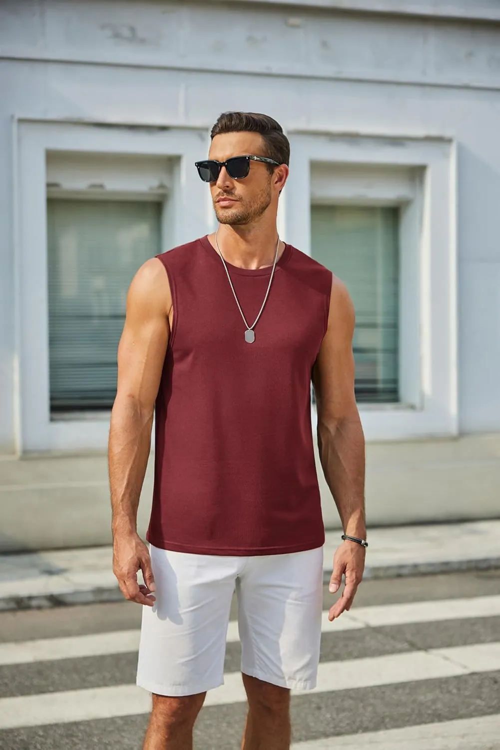 COOFANDY Mens Workout Tank Tops Cotton 3 Pack Soft Muscle Shirt Sleeveless Classic T Shirts Gym Athletic Tank