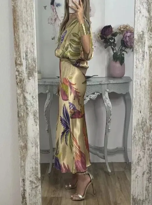 Cool and Breathable V-Neck Two-Piece Dress