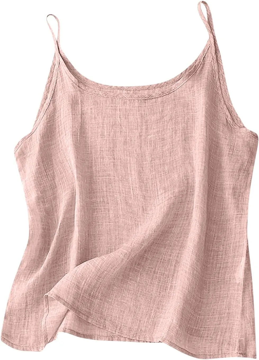 Cotton Linen Camisole Tops for Women Spaghetti Strap Loose Fit Tank Top Summer Sleeveless Gauze Cami Shirts