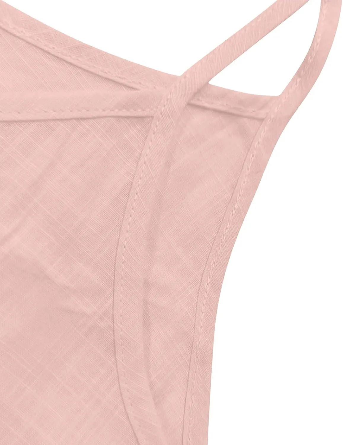 Cotton Linen Camisole Tops for Women Spaghetti Strap Loose Fit Tank Top Summer Sleeveless Gauze Cami Shirts