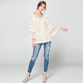 Embroidered Fleur Lace Top
