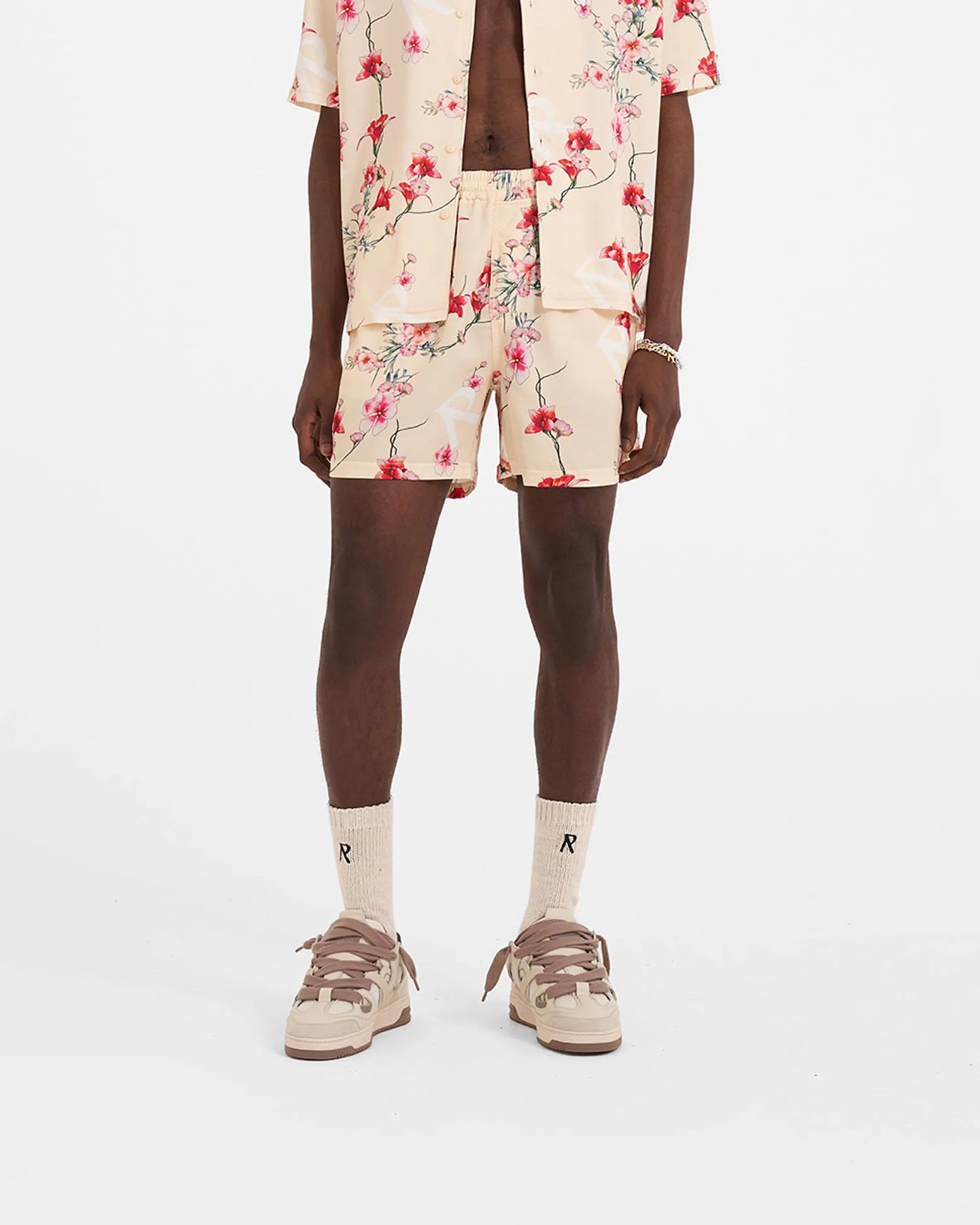 Floral Shorts - Cream