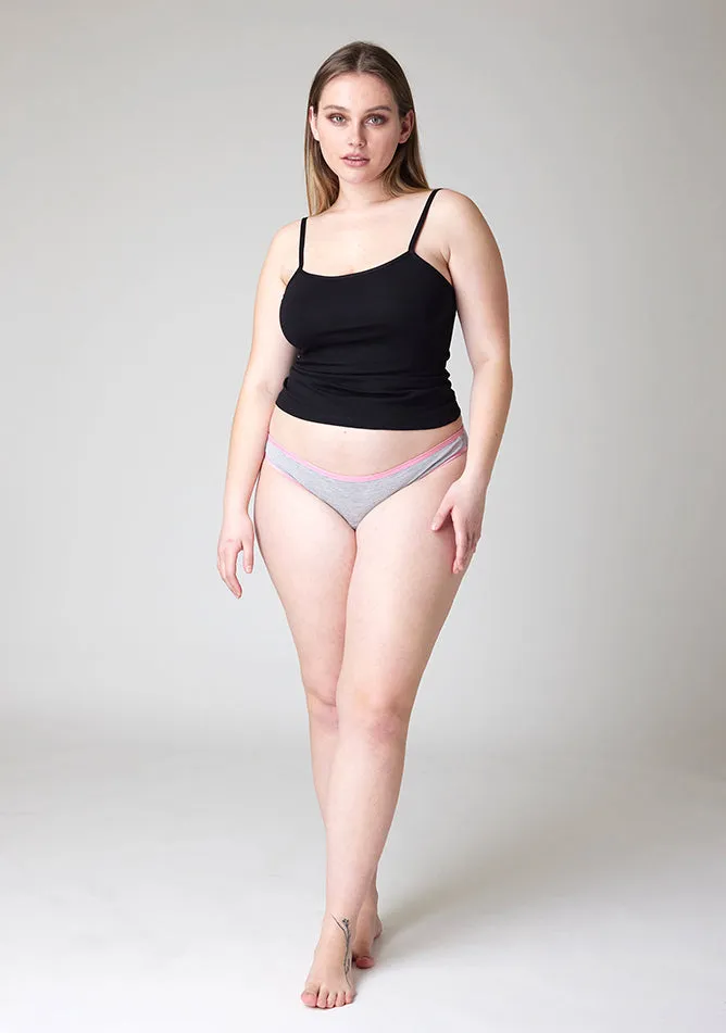 Grey Bikini Brief Period Pant - Light to Moderate Absorbency