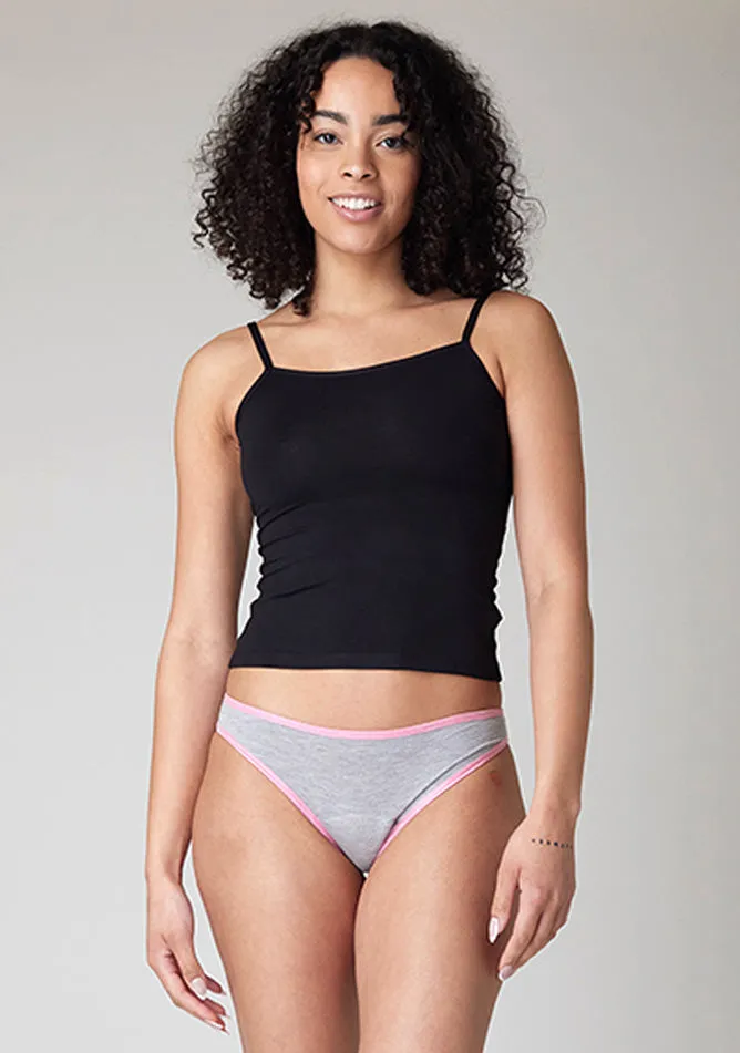 Grey Bikini Brief Period Pant - Light to Moderate Absorbency