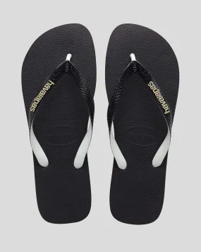 HAVAIANAS TOP RUBBER MIX - BLACK/WHITE