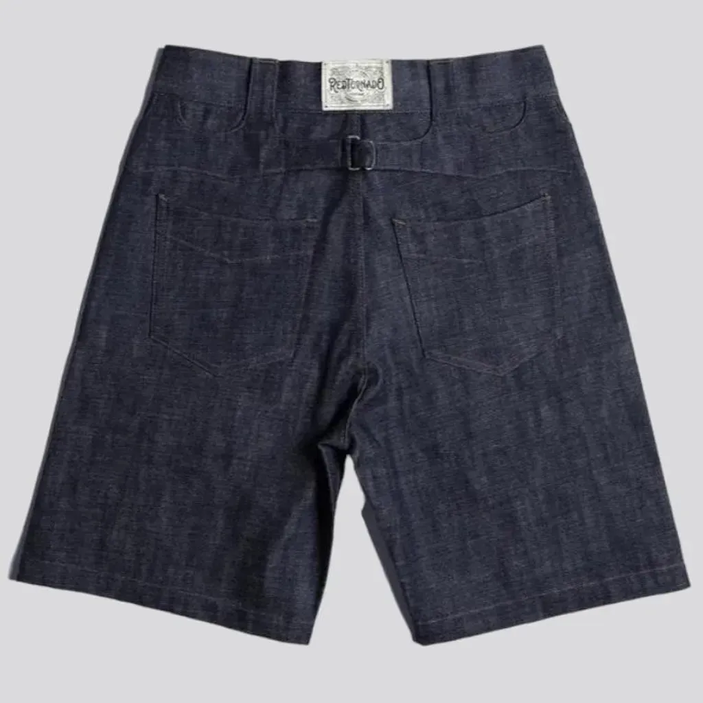 High-waist classic men's jean shorts