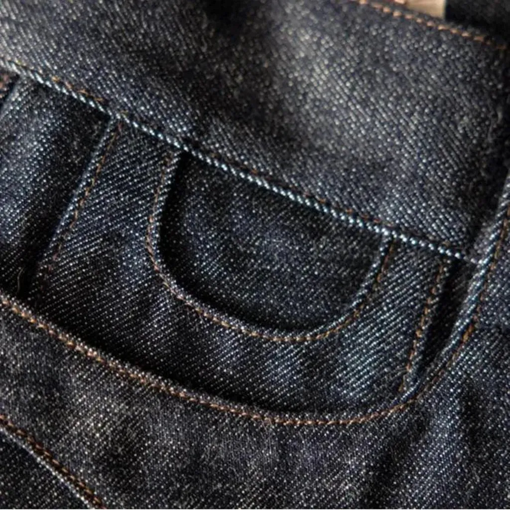 High-waist classic men's jean shorts