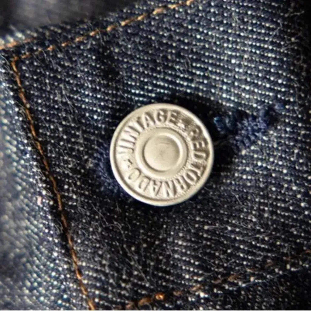 High-waist classic men's jean shorts