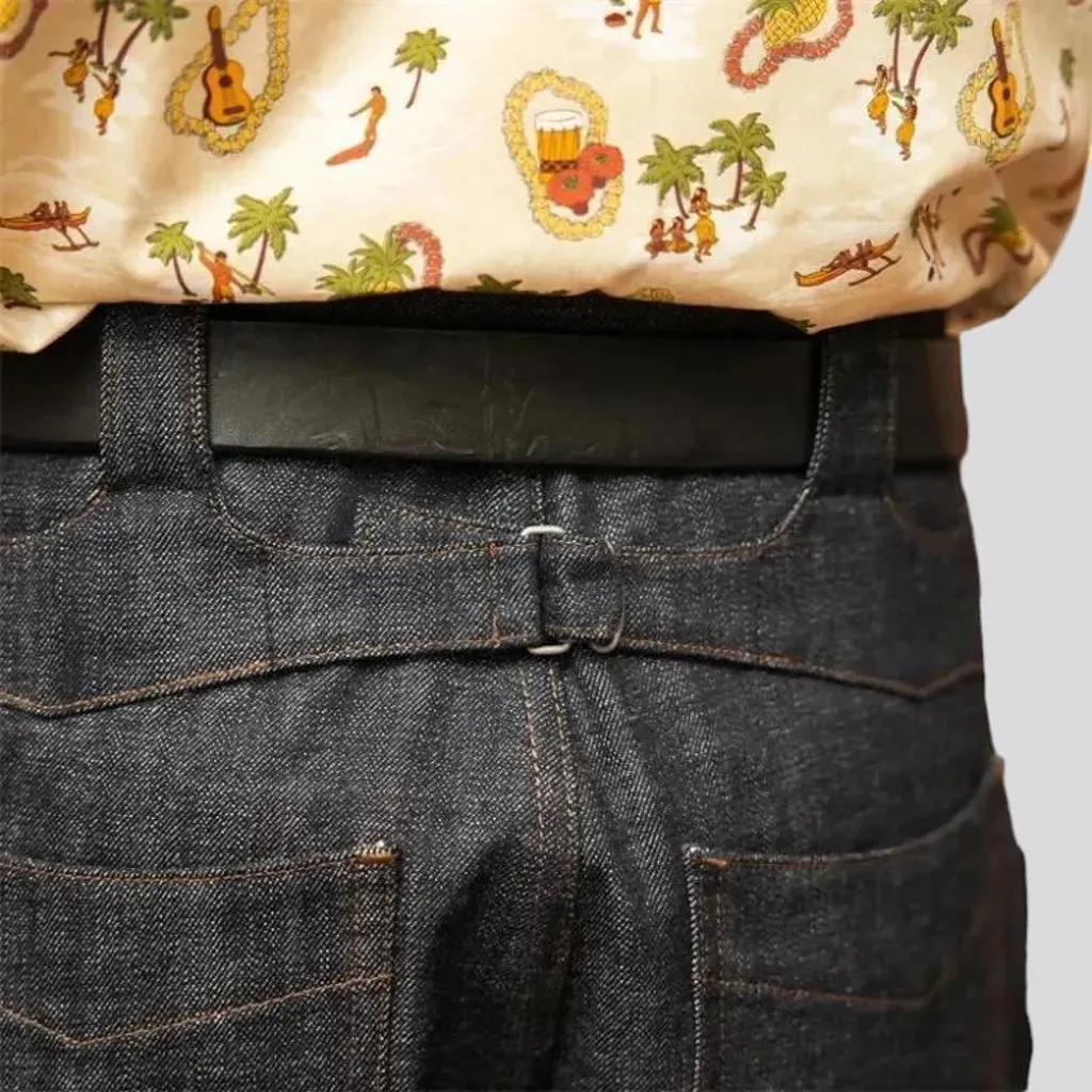 High-waist classic men's jean shorts