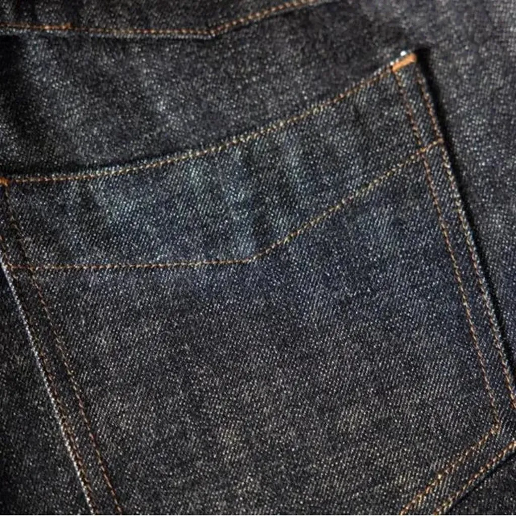 High-waist classic men's jean shorts