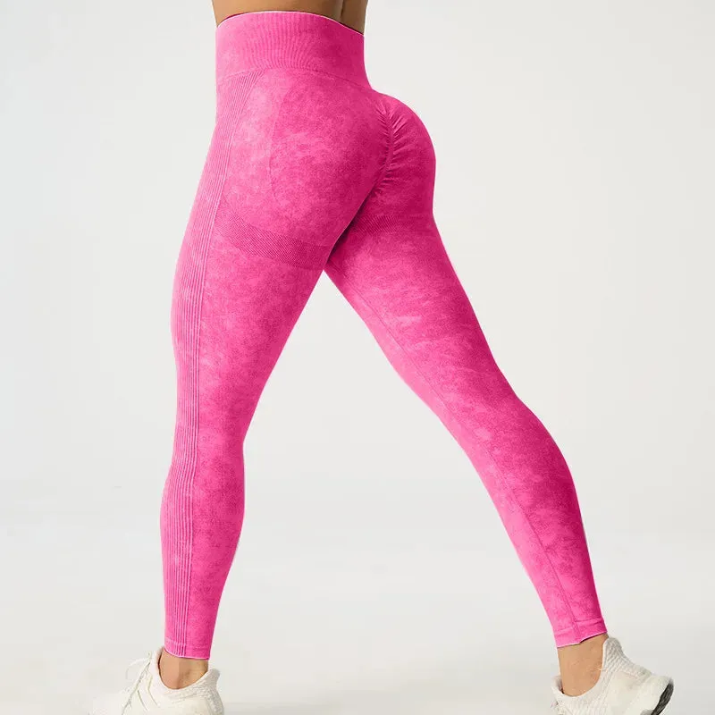 High Waisted Frosted Yoga Pants for Hip Lifting Fitness
