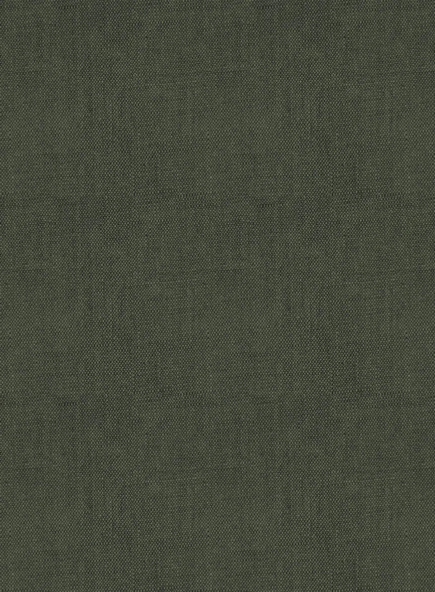 Italian Dark Green Linen Highland Trousers