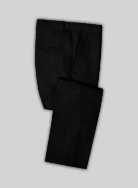 Italian Linen Cavalry Black Pants