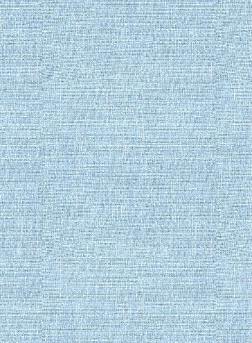 Italian Murano Light Blue Wool Linen Pants