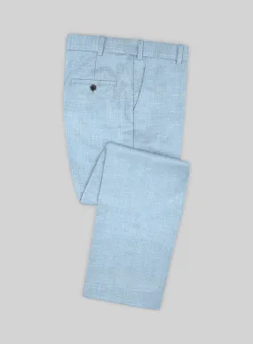 Italian Murano Light Blue Wool Linen Pants