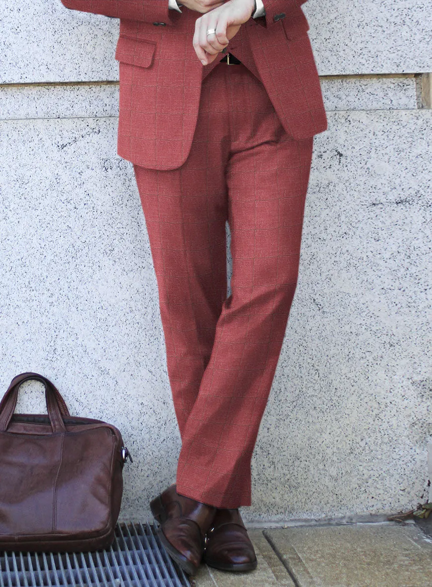 Italian Murano Radon Pink Wool Linen Silk Pants