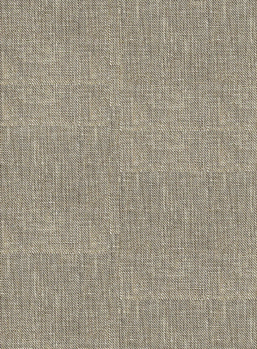 Italian Prato Brown Sharkskin Linen Pants