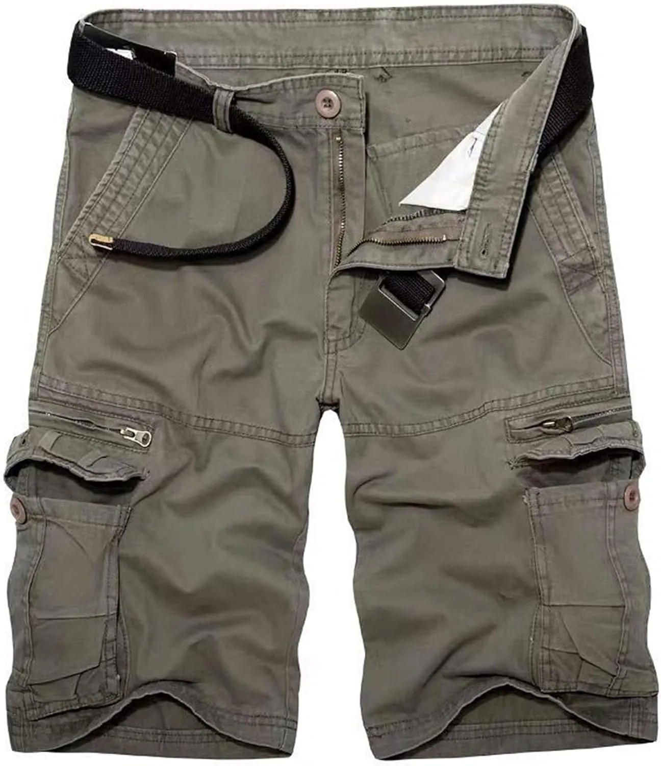 JEsilunmaMY Relaxed Fit Cargo Shorts for Men Multi-Pocket Outdoor Cotton Beach Shorts Lightweight Military Hiking Shorts