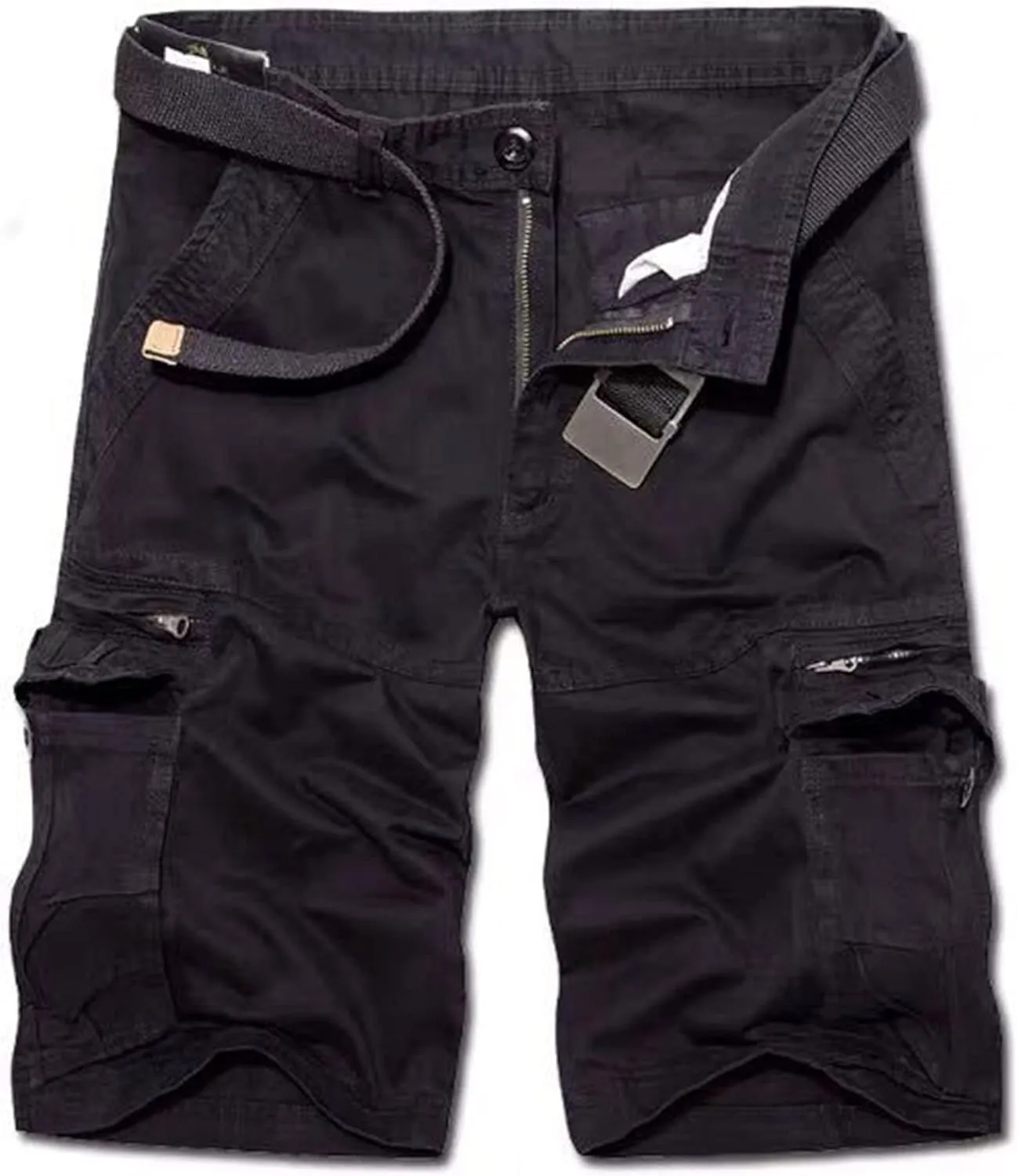 JEsilunmaMY Relaxed Fit Cargo Shorts for Men Multi-Pocket Outdoor Cotton Beach Shorts Lightweight Military Hiking Shorts
