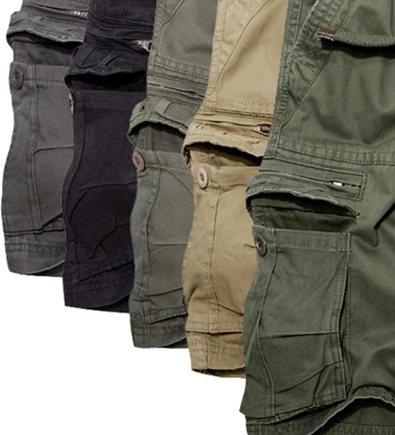 JEsilunmaMY Relaxed Fit Cargo Shorts for Men Multi-Pocket Outdoor Cotton Beach Shorts Lightweight Military Hiking Shorts