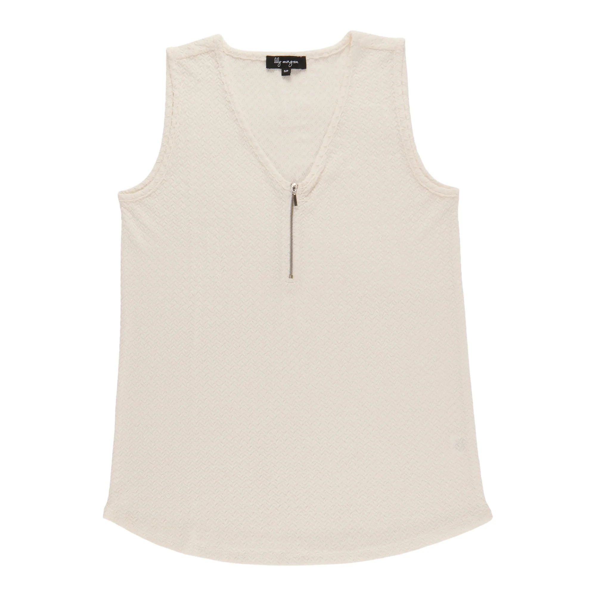 lily morgan Women's Solid Zip V-Neck Camisole
