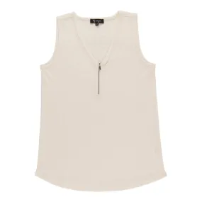 lily morgan Women's Solid Zip V-Neck Camisole