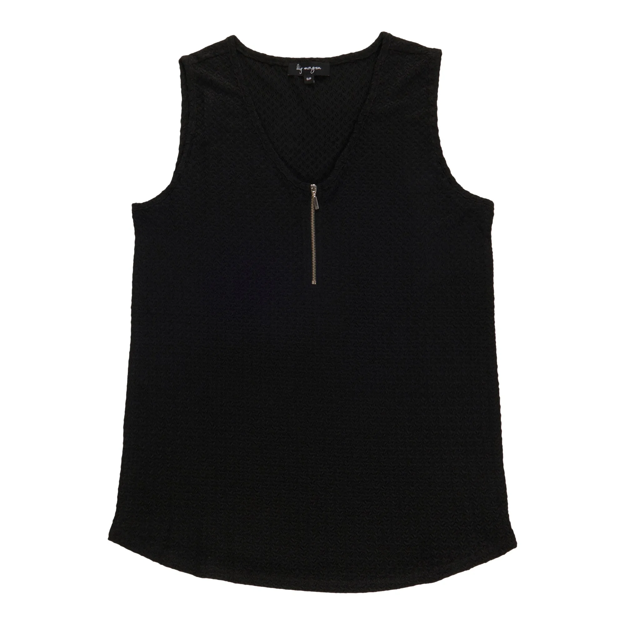 lily morgan Women's Solid Zip V-Neck Camisole
