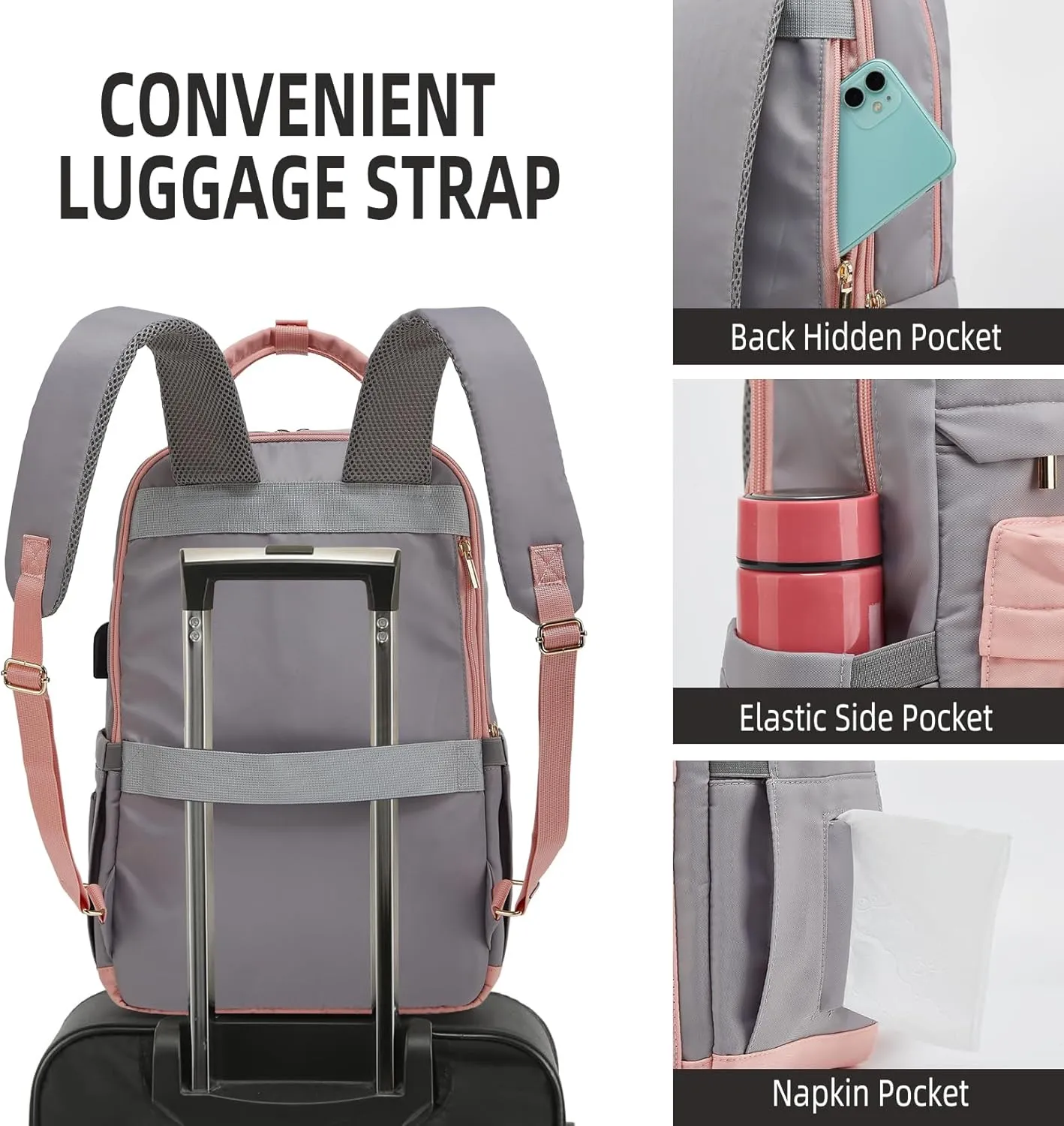 Makes Large Travel Backpack For Women Men,Carry On Backpack,Hiking Backpack Waterproof Outdoor Sports Rucksack Casual Daypack Travel Essentials