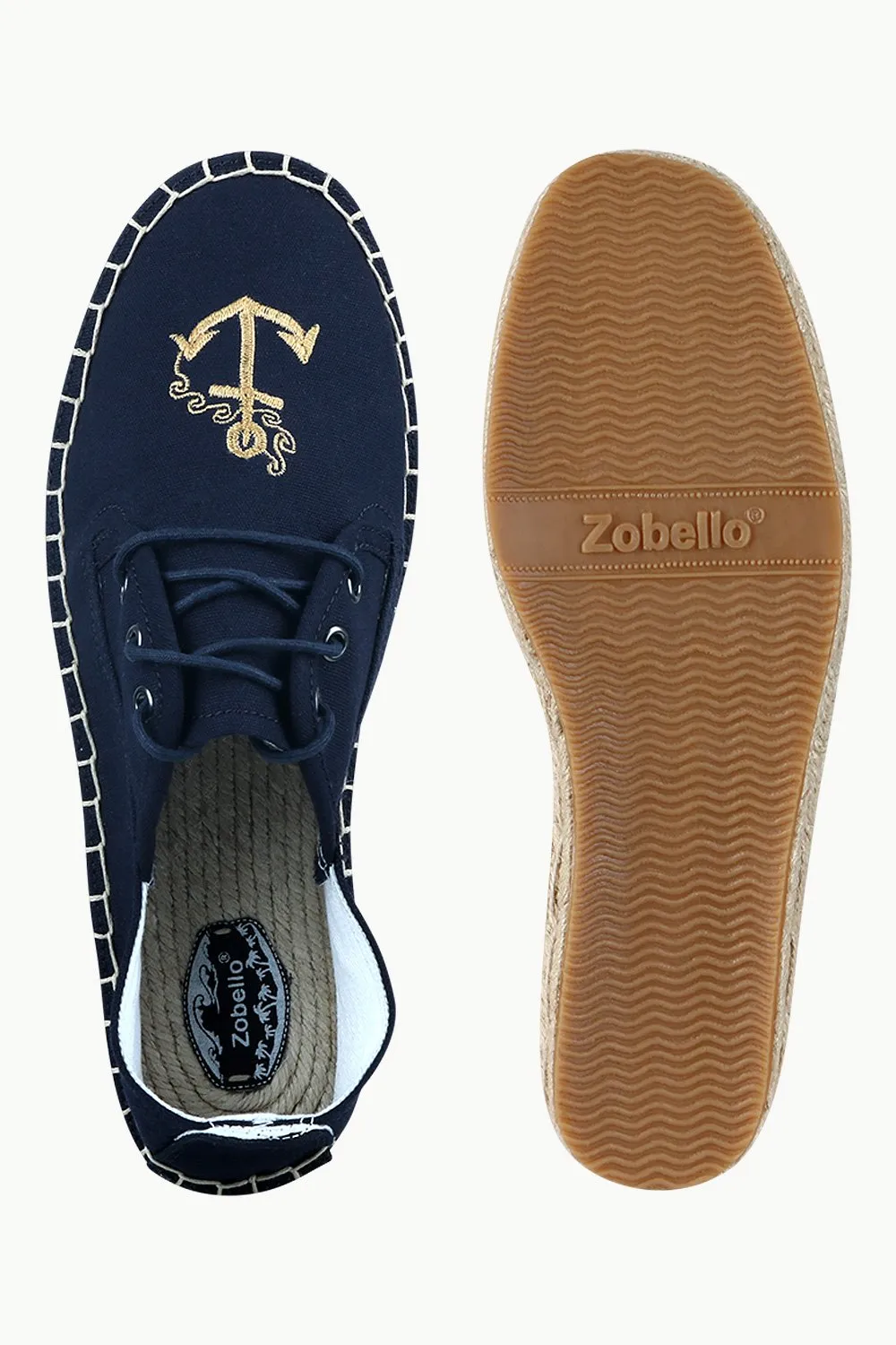 Men's Anchor Patch Lace-Up Espadrilles