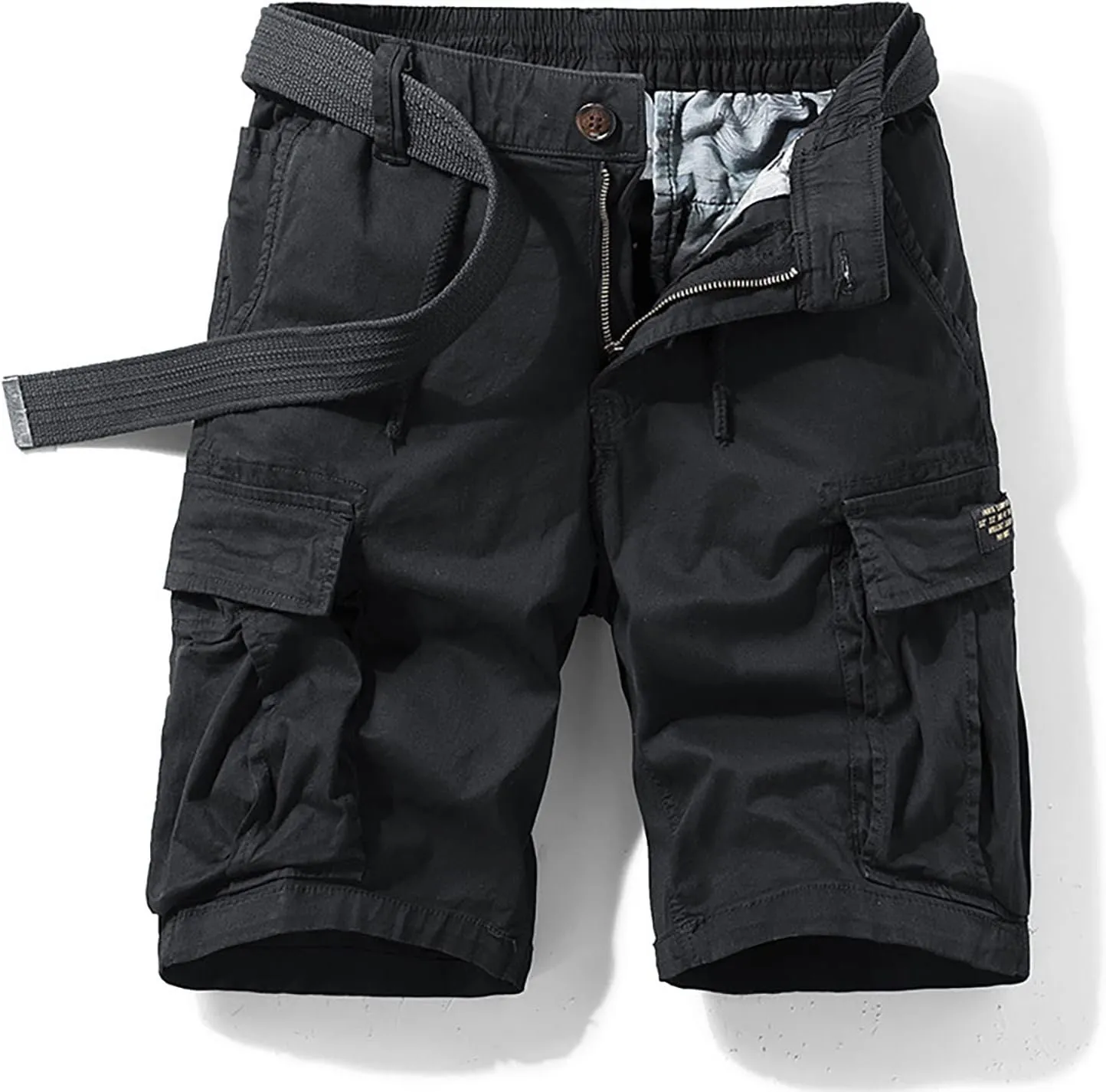 Men's Cotton Twill Cargo Shorts Classic Relaxed Fit Tactical Shorts Casual Outdoor Hiking Shorts with Multi Pockets