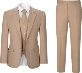 Men's herringbone Linen Suits Beach Wedding Tuxedo Summer Slim Fit Light Weight 3 Pieces
