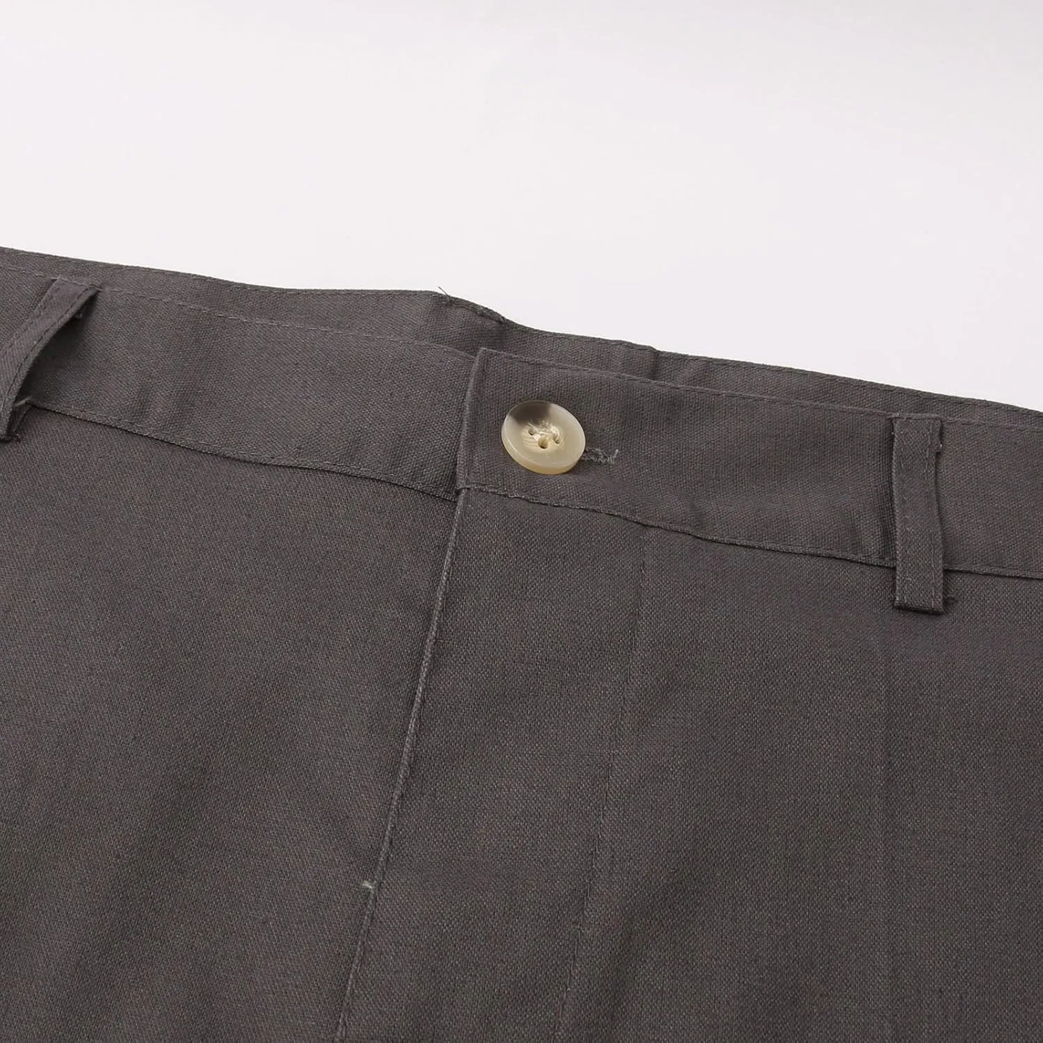 Men's Linen Cotton Dress Pants Summer Breathable Lightweight Trousers Straight Leg Casual Beach Yoga Pants Pockets