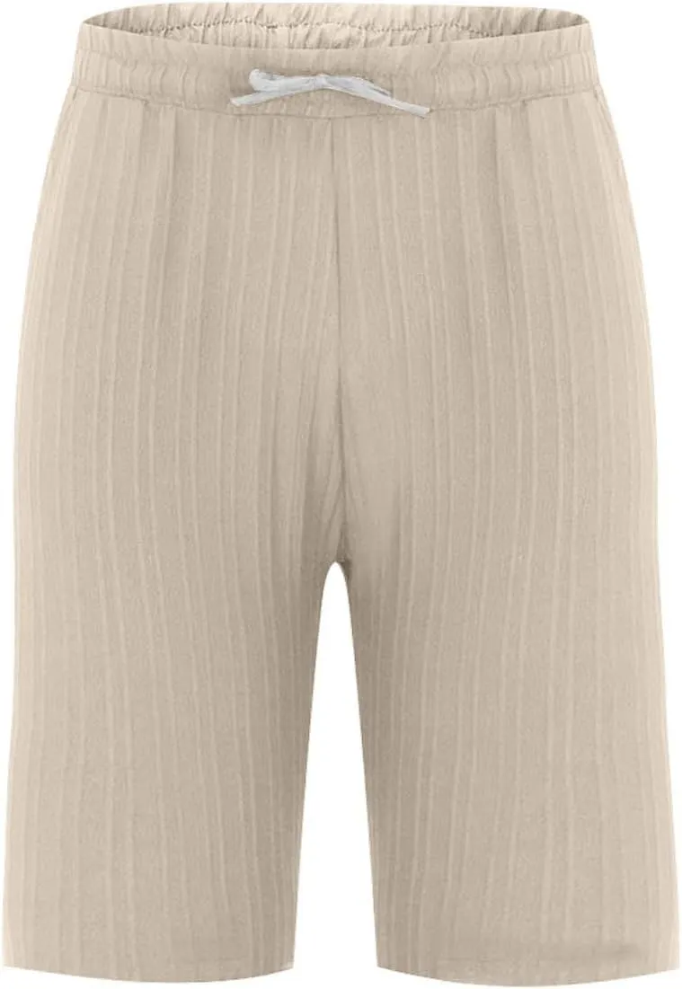 Men's Shorts Casual Beach Shorts Hawaiian Shorts for Men Summer Linen Shorts Relaxed Fit Loungewear Stylish Stripes Print