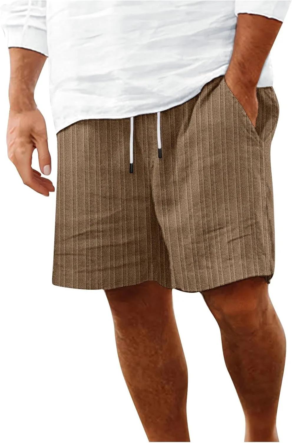 Men's Shorts Casual Beach Shorts Hawaiian Shorts for Men Summer Linen Shorts Relaxed Fit Loungewear Stylish Stripes Print