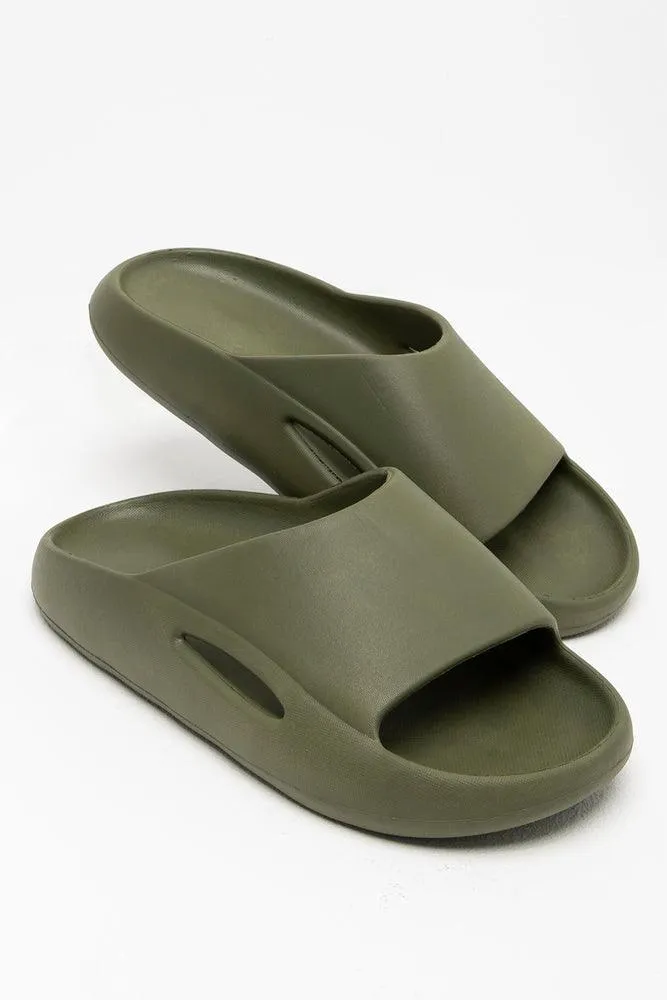 Moulded Slide Olive Green