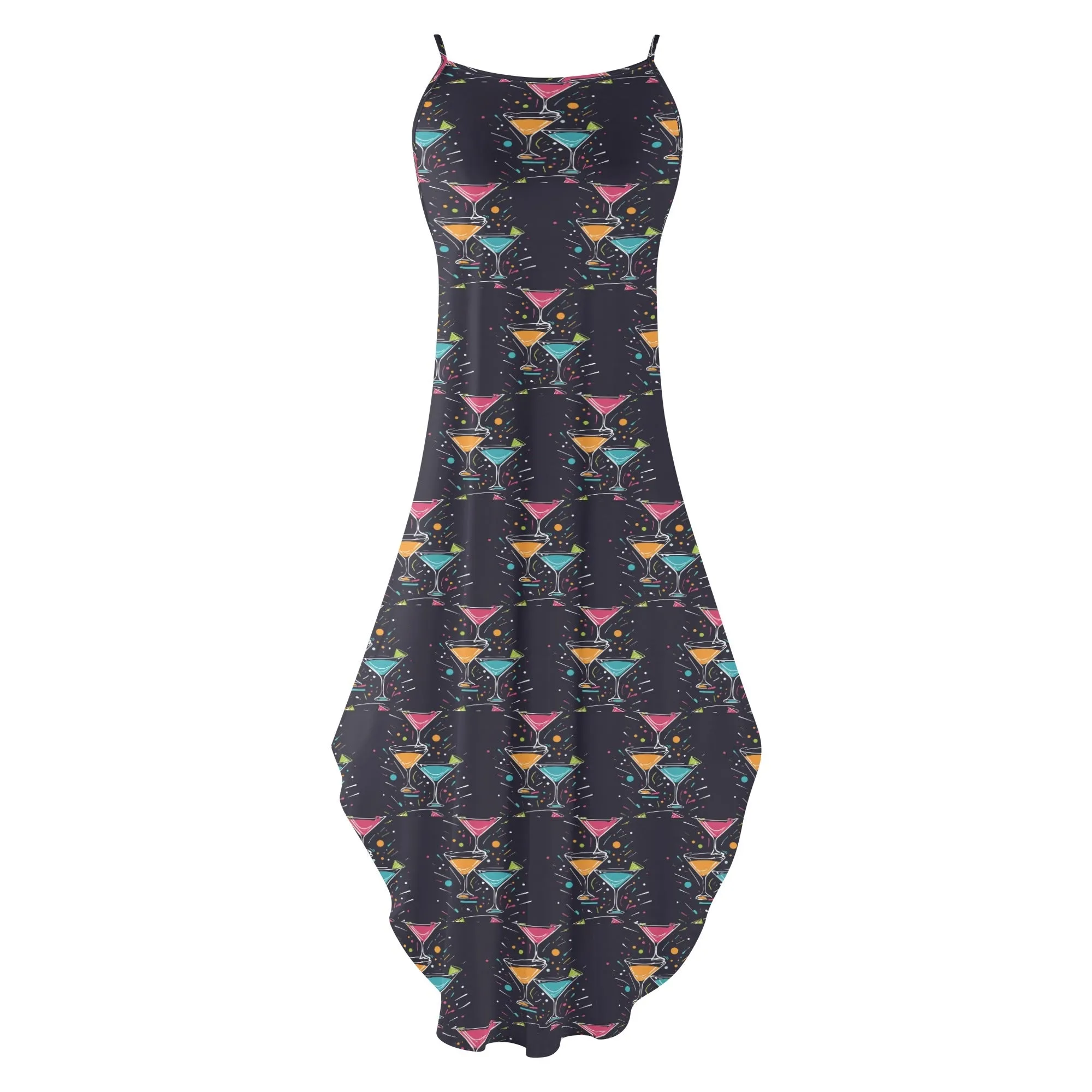 Night Time Martini Womens Elegant Sleeveless Evening Dress