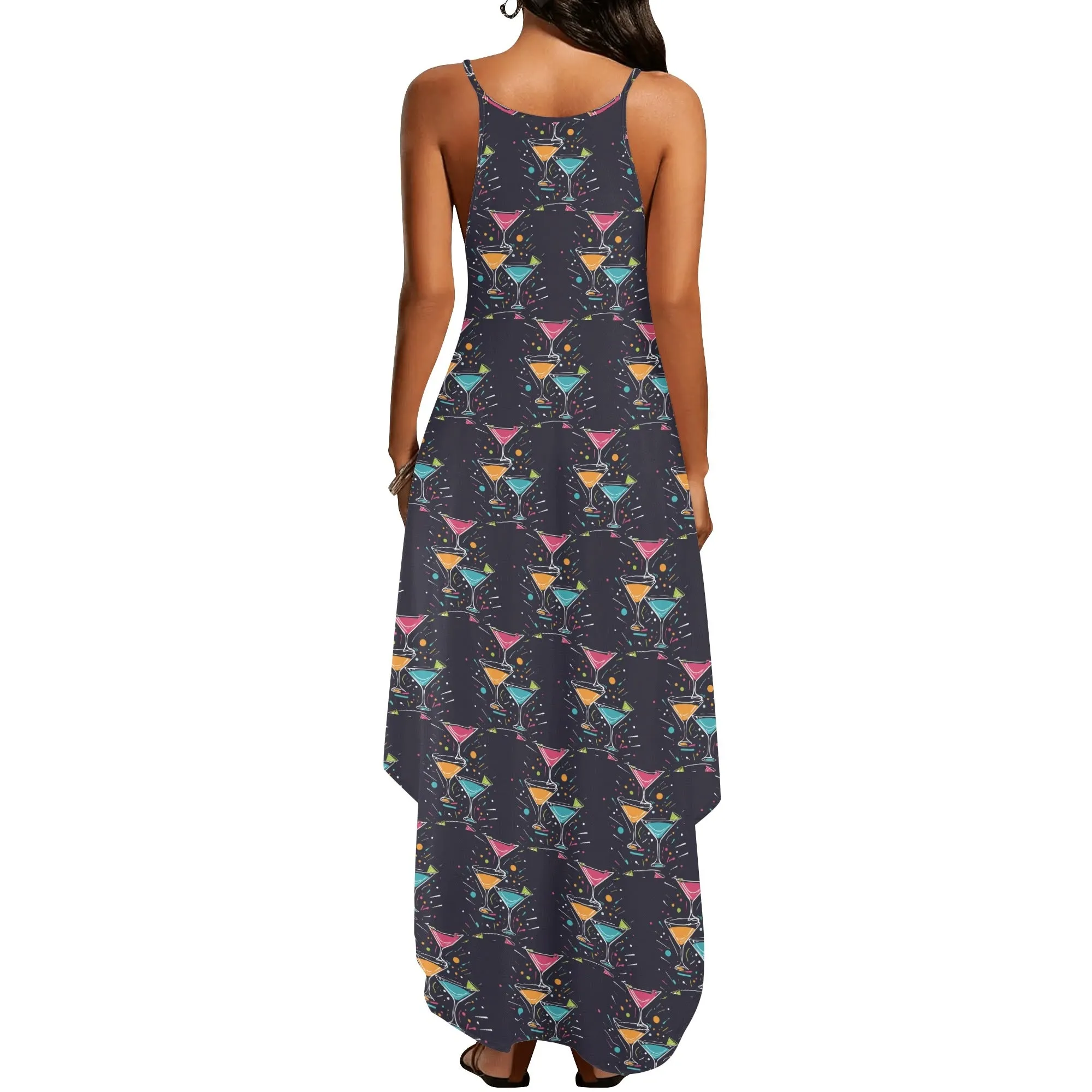 Night Time Martini Womens Elegant Sleeveless Evening Dress
